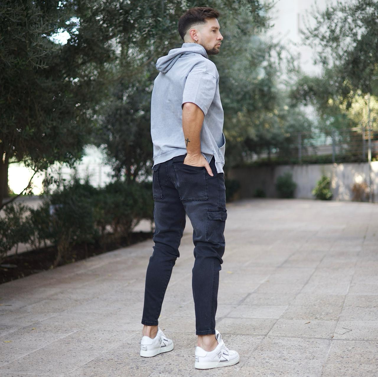 Jeans Men Cargo Black Intermedio